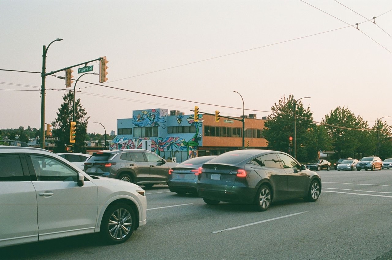 Cars driving on Rupert street